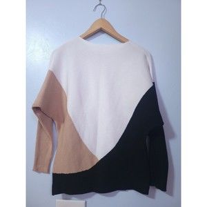 Northern Angel Women's Color Block Ribbed Boat Neck Sweater Size Small